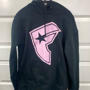 Vintage Y2K Famous Stars And Straps Graphic Hoodie Men’s Med Black Pink Logo